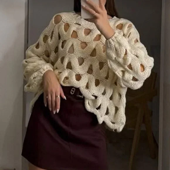 Cream Knit Sweater #holidays #winter - Picture 5 of 7